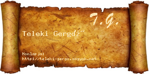 Teleki Gergő névjegykártya